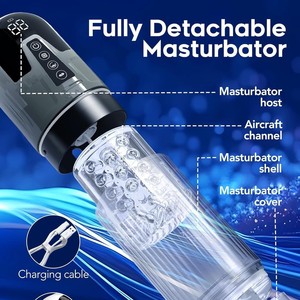 Masturbatoren Mannen Seksproduct Vibrator 9 Frequentie Roterende Stotende Aircraft Cup Zuigende Volledig Waterdichte Masturbator - Product Image 2