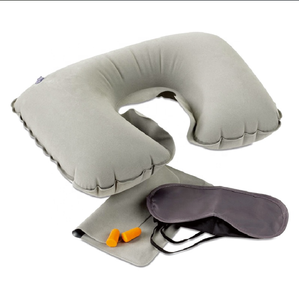 Desain baru bantal tiup perjalanan <span class=keywords><strong>Kit</strong></span> tidur disesuaikan penerbangan <span class=keywords><strong>Kit</strong></span> perjalanan termasuk Masker Mata, Earplug, perjalanan kenyamanan Set - Product Image 1