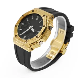 بسعر الجملة ساعة معدنية منقوشة Mod من الفولاذ المقاوم للصدأ حزام Ga2100 لصدمات Casio G GA