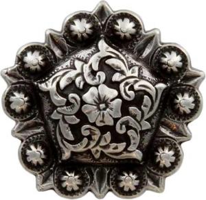 Hebillas de Cinturón Pentagonales con Grabado Floral Antiguo, Material de Zinc Duradero, Diseño con Tornillo Trasero para Equipamiento de Montura de Caballo Estilo Western - Product Image 3