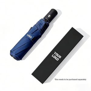 Paraguas de Goma Negra Plegable Automático de Tres Pliegues para Mujer, Doble Uso, Protección Solar y Lluvia, con Logotipo Personalizado, Diseño Clásico, Venta al Por Mayor - Product Image 1