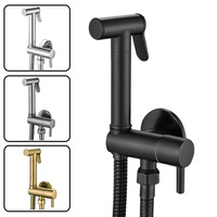 Robinet de bidet mural en laiton, pulvérisateur de bidet à main, mitigeur chaud/froid, ensemble shattaf doré pour salle de bain et toilettes - Vente en gros usine