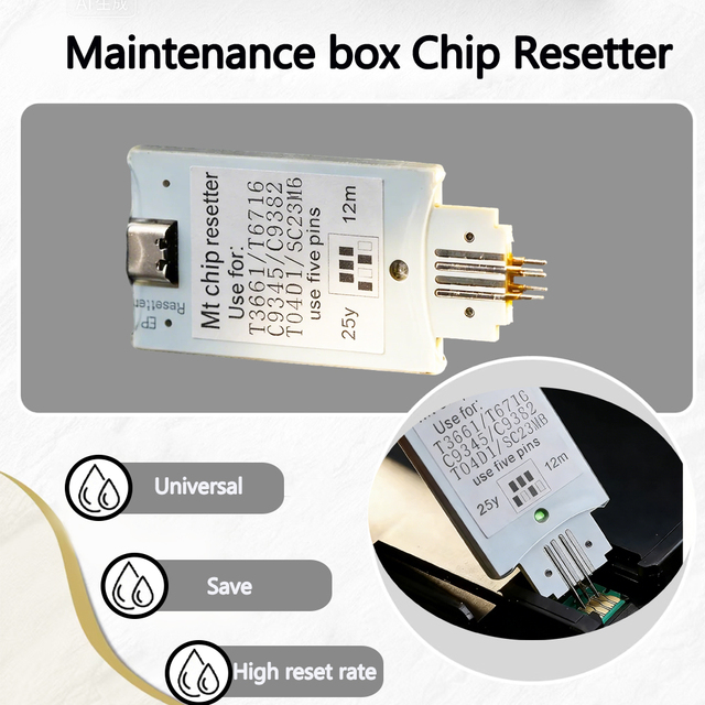 Universal reset For Epson T6714 T6715 T6716 T04D1 T3661 C9344 SLMB1C9387 C9382 SC23MB C9345 T04D0 Maintenance box Chip Resetter