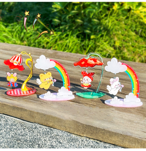 Nouvelles figurines décoratives de bureau en acrylique transparent magnétique, design personnalisé, petites, mignonnes, dessins animés - Product Image 1
