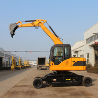 Mini-excavatrice hydraulique sur roues ELORRY EL90-Y à prix réduit, avec moteur et pompe à engrenages, certifiée ECE EPA