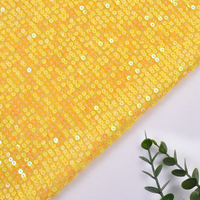Tissu en maille tricotée jaune respirant 200 g/m² avec broderie de sequins pour robe de mariée - Vente en gros usine