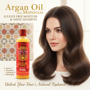 Crème de Nature Shampooing Nourrissant Bio Vegan à l'Huile d'Argan pour Cheveux Bouclés Sans Sulfate Hydratant Brillance Nettoyage Doux - Product Image 2