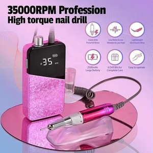 35000RPM Professional Portable <b>Nail</b> File Cordless Rechargeable <b>Nail</b> Efile for Acrylic Gel <b>Nails</b> Manicure Pedicure Polishing - Product Image 4