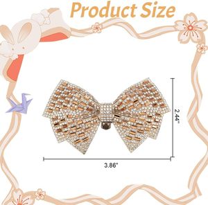 Par de clips para zapatos con lazo, hebillas de lazo con diamantes de imitación para boda, clips removibles para zapatos de novia, hebilla de lazo para zapatos, decoración para bolsos, ropa y el cabello - Product Image 2