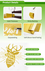 ビニールシート上のフレックスアイロンロールビニールテキスタイルグリッターHTV熱伝達ビニール衣類Tシャツ - Product Image 4