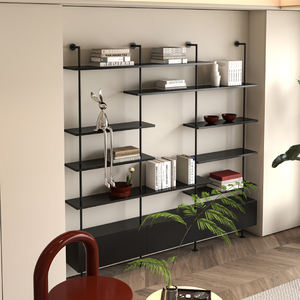 Libreria a parete integrata in stile italiano partizione regolabile libreria creativa multistrato per archiviazione di libri minimalisti - Product Image 4