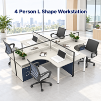 Bureau moderne en bois pour 6 personnes avec rangement, poste de travail modulaire pour espace de travail partagé en open space