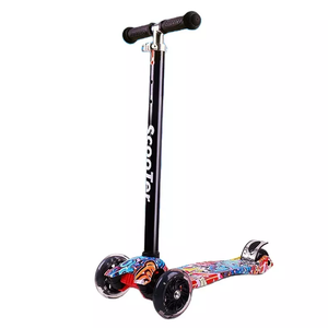 Patinete plegable de color negro con 3 ruedas para niños, scooter de movilidad, precio al por mayor de fábrica, 2023 - Product Image 4