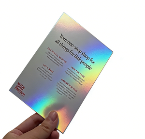 Impresión de Tarjetas de Presentación con Logotipo Personalizado, Tarjetas de Felicitación con Acabado Holográfico Brillante y Laminación Láser, Tarjetas de Agradecimiento para Pequeñas Empresas - Product Image 3