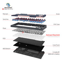 Kit Keyboard Gaming Mekanik Hot Swap Original Skyloong GK75 dengan LED yang Dipasang di PCB untuk OEM