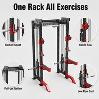 Rack de musculation REYK avec cadre d'entraînement multifonction intégré et système à double câble