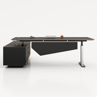 Bureau de direction moderne de luxe en bois réglable en hauteur avec tiroirs de rangement, personnalisable pour usage commercial, table d'ordinateur