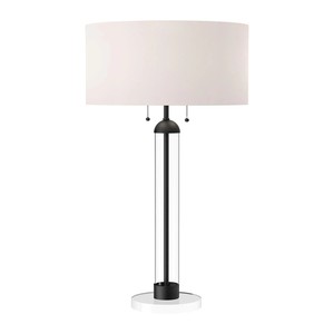 Bronze Metal Cage & Crystal Base Modern Minimalist Table Lamp with <b>Pull</b> Chains | Sleek Contemporary <b>Lighting</b> for Hotel Guest - Product Image 3