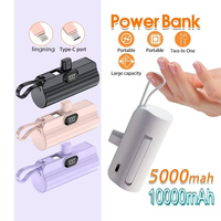 Mini Powerbank Portable WM 4000 5000mAh 10000mAh, Power Bank Léger en Forme de Capsule avec Câble Type-C, Batterie à Charge Rapide