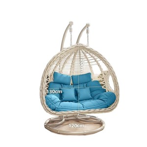 Sillón Colgante de Mimbre Romántico Moderno Minimalista 2026, Hamaca Columpio <span class=keywords><strong>para</strong></span> Balcón, Exterior, Interior, Cama Perezosa <span class=keywords><strong>para</strong></span> Adultos, 2 Plazas - Product Image 2