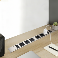 Prise de courant de table multi-prises internationales, montage encastré, universelle, Royaume-Uni, UE, États-Unis, intégrée, 7 prises, 2 USB-A, 2 USB-C pour bureau, hôtel