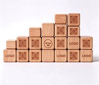 Support publicitaire personnalisé en bois avec code QR gravé, pour paiement, signalisation Wi-Fi, logo d'entreprise, menus numériques