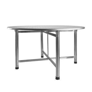 Stainless Steel <b>Folding</b> Round <b>Table</b> 120Cm Outdoor Use Foldable Industrial Design For BBQ Banquet - Product Image 5