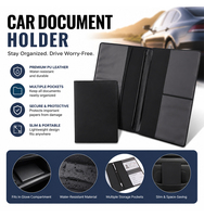 Porte-documents de voiture en cuir Hibiscus Haoran OEM, organisateur de rangement automobile personnalisé avec logo, cadeaux promotionnels, porte-documents de voiture en gros