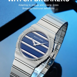 Reloj de cuarzo ultrafino para hombre, cristal de zafiro con revestimiento de oro PVD, acero inoxidable de 37 mm, resistente al agua hasta 50 m - Product Image 3