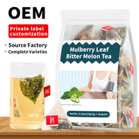 Sachets de thé aux feuilles de mûrier et au melon amer, sans sucre, directement de l'usine, pour la santé et le bien-être, pour réduire la glycémie