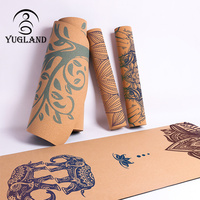 Tapis de yoga en liège naturel écologique, durable, antidérapant, imperméable, 183 cm, avec épaisseur personnalisable