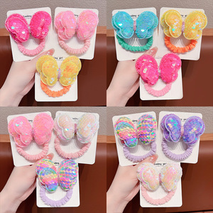 Glitter Sequin <b>Bow</b> Hair Ties High Elastic Ponytail <b>Holders</b> For Baby Girls Kids Hair Accessories - Product Image 3