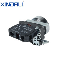Bouton poussoir momentané à réinitialisation automatique LAY4-BA42 en métal IP65 2NO, tête plate ronde XB2 de 22 mm, 10A NC/NO