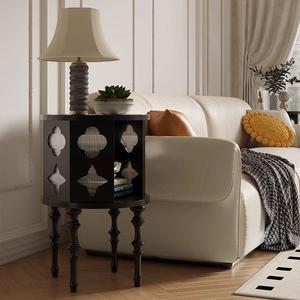 French Retro Style <b>Side</b> <b>Table</b> Solid Wood <b>Storage</b> Nightstand Bedroom Living Room Decor - Product Image 3