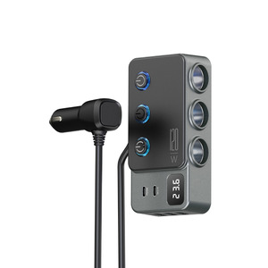 Nuovo <span class=keywords><strong>Adattatore</strong></span> Splitter per <span class=keywords><strong>Accendisigari</strong></span> Auto con 3 USB Ricarica Rapida QC3.0 e PD35W, Caricatore Auto 12V 120W con Monitoraggio Voltaggio - Product Image 3