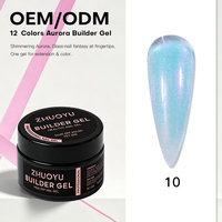 Kit de Gel Constructeur Aurora Personnalisé avec Logo, Sans HEMA, Gel Dur à Dissoudre pour Extension d'Ongles, Gel Constructeur Effet Gelée en Pot