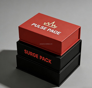 Boîte à rabat magnétique rouge <span class=keywords><strong>mat</strong></span> élégante, imprimée avec logo sur mesure, pelliculage <span class=keywords><strong>mat</strong></span>, gaufrage, doublure en éponge pour cartes gradées et cadeaux - Product Image 2