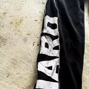 Pantalones Deportivos de Algodón para Hombre, de Alta Calidad, Personalizados, Holgados, Formales, Negros, con Cremallera Lateral, Estampado, Rectos, Ligeros y Transpirables - Product Image 5