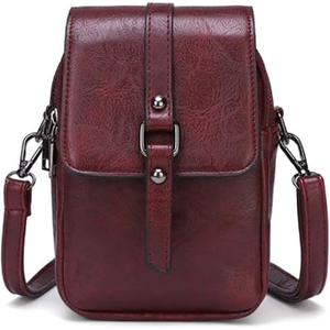 <b>Small</b> PU Leather Shoulder Purse Compact Crossbody <b>Handbag</b> with Adjustable Strap for Women Daily Use - Product Image 6