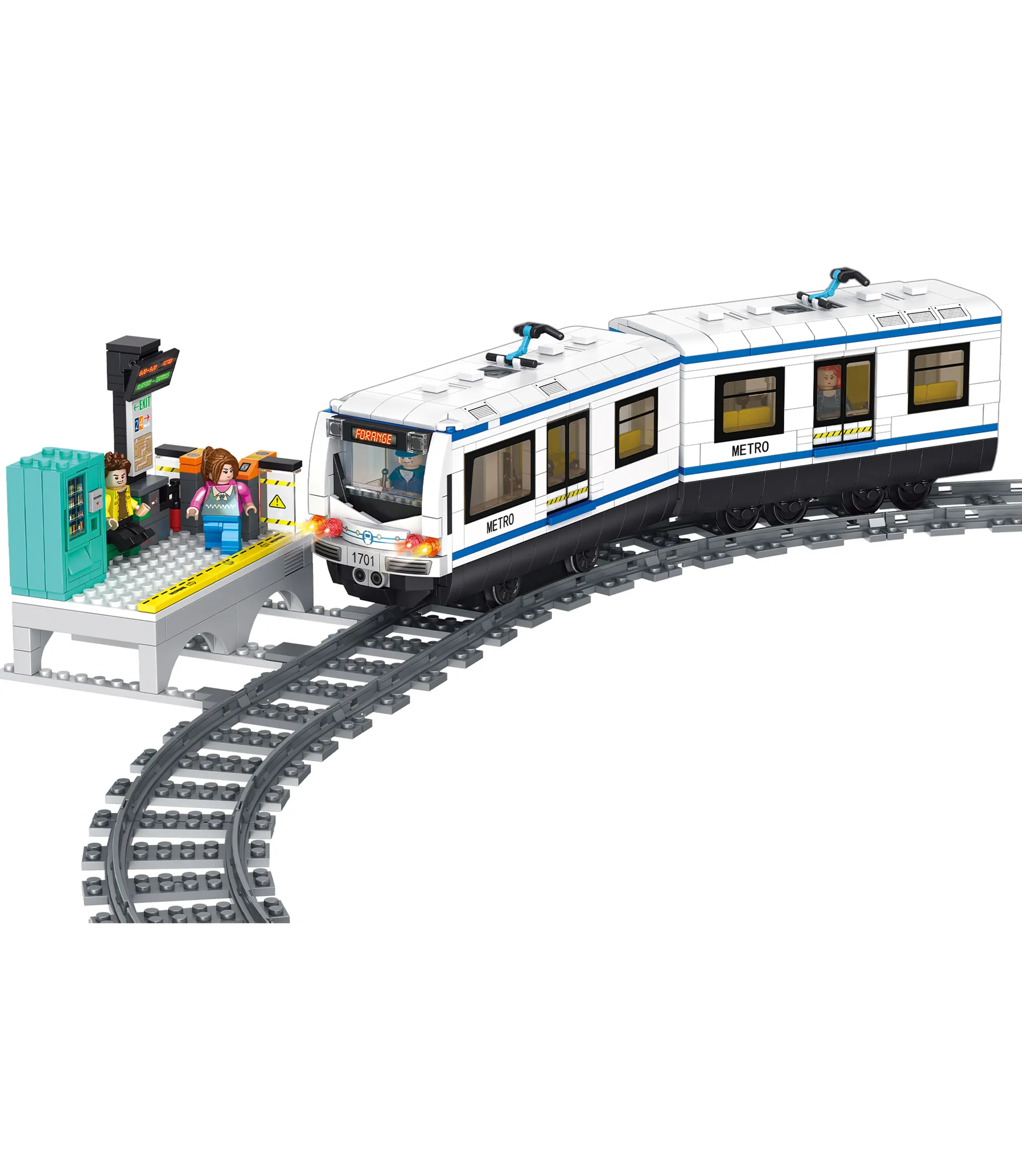 सिटी मेट्रो सबवे रेलवे ट्रेन मॉडल ट्रैक के साथ DIY ट्रांसपोर्ट असेंबल एजुकेशनल टॉय बिल्डिंग ब्लॉक सेट बच्चों के खिलौने