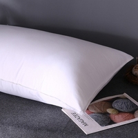 Oreiller de lit en duvet et plumes de canard blanc 100% coton, motif uni, anti-duvet, fermeté moyenne et ferme pour le soutien du cou