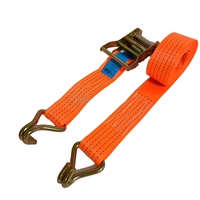 Vente en gros de sangle d'arrimage à cliquet en polyester de 50 mm avec double crochet en J ceinture de chargement de camion pour camion et remorque