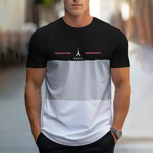 Áo thun nam in hình <span class=keywords><strong>Paris</strong></span> 25 mẫu, áo thun mùa hè thường ngày, áo thun tay ngắn tùy chỉnh in chữ nhiều màu, bán buôn áo thun thăng hoa - Product Image 5