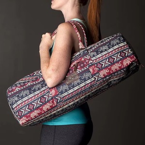 Yoga Mat <b>Duffle</b> <b>Bag</b> Patterned <b>Canvas</b> With Pocket and Zipper - Product Image 6