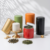 Bulk blikken matcha-verpakkingen met schroefdeksel, matte afwerking, voor premium Japanse groene thee, snacks en brood (op maat gemaakte afmetingen)