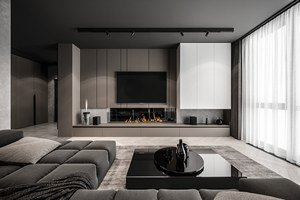 TUZHI <span class=keywords><strong>CASA</strong></span> <span class=keywords><strong>Table</strong></span> <span class=keywords><strong>murale</strong></span> flottante de salon moderne, longue, rustique, luxueuse, à finition brillante blanche, support TV - Product Image 2