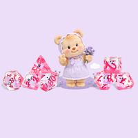Dés de jeu personnalisés en résine rose, motif ours en peluche, pour D&D, RPG, jeux de société et jeux pour adultes
