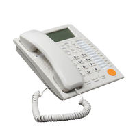 Téléphone avec identification de l'appelant Sachikoo noir avec indicateur LED d'appel entrant, filaire LAN, mains libres pour hôtels et bureaux