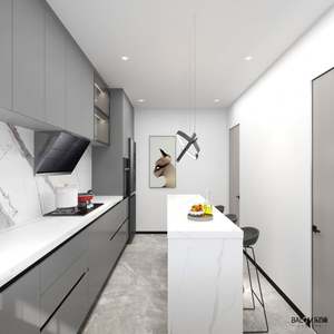 Modern European Gray Kitchen Cabinets Set | Frameless Modular Design & <b>Soft</b>-<b>Closing</b> | 48H Free Design & Made in China Furniture - Product Image 4