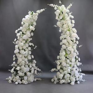 Composition florale pour arche de mariage, toile de fond florale artificielle, décoration de toile de fond avec fausses roses rouges - Product Image 4